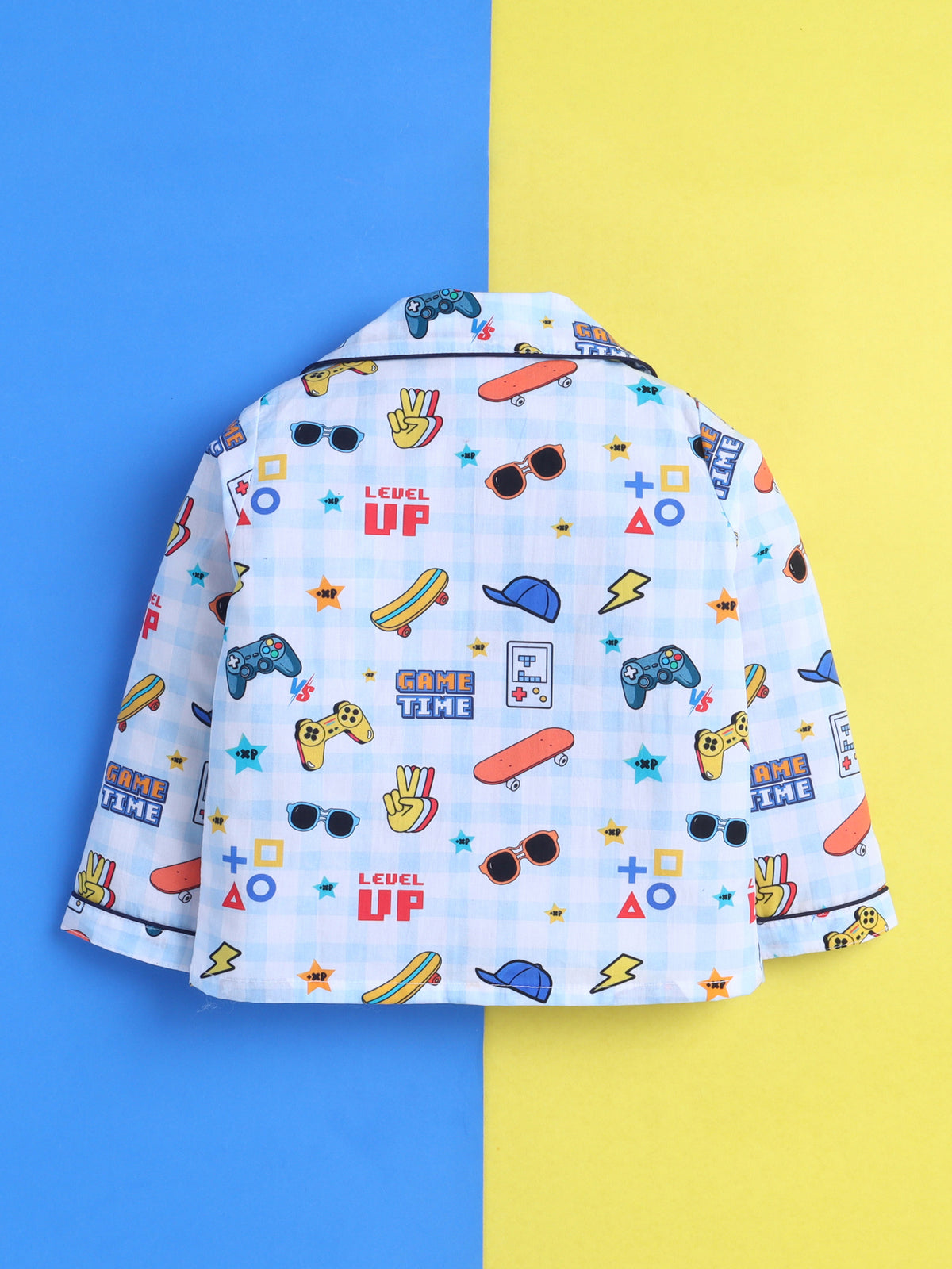Gaming Print Pure Cotton Full Sleeves Nightsuit