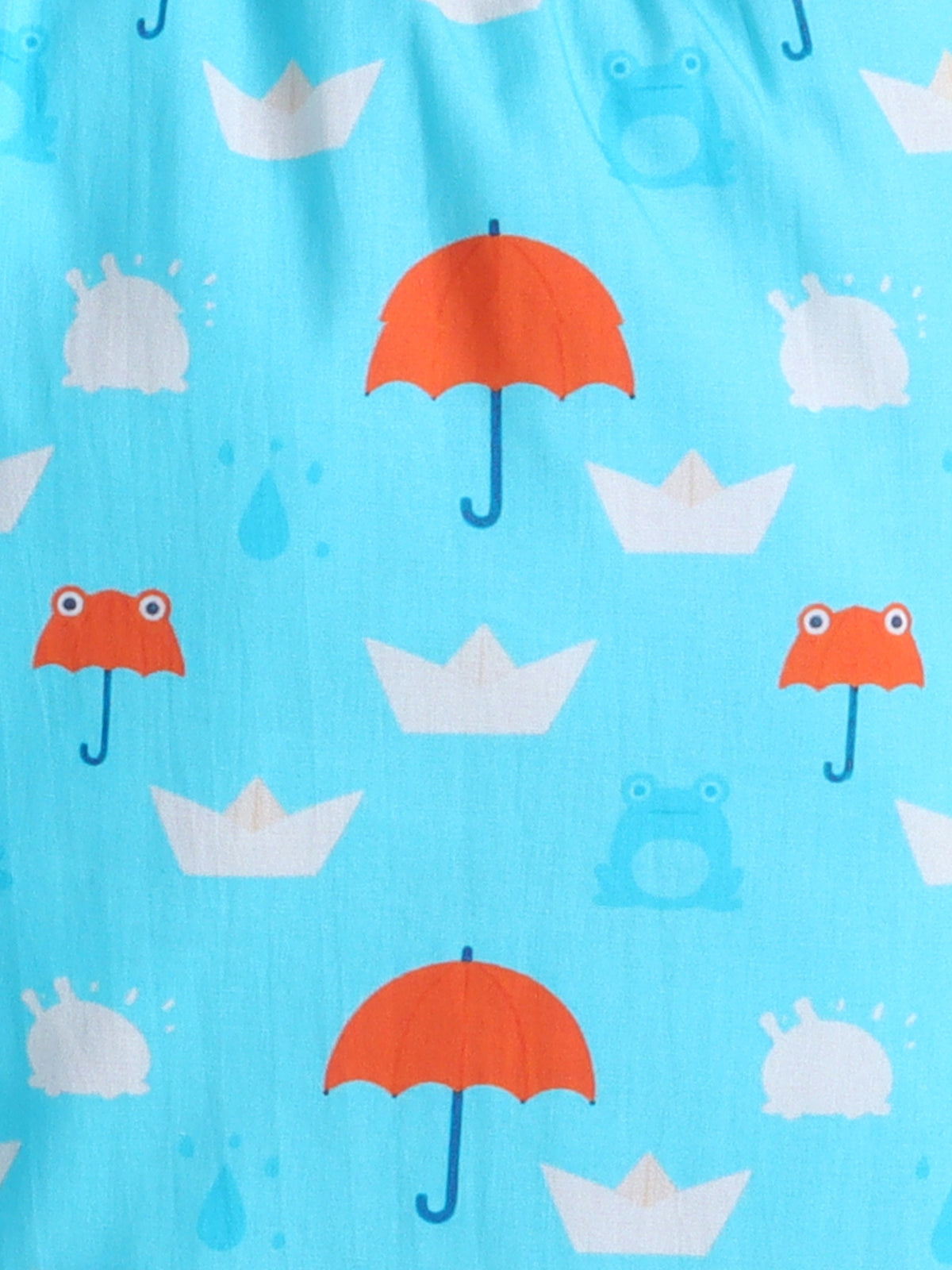 Rainy Day Umbrella Print Pure Cotton Full Sleeves Nightsuit