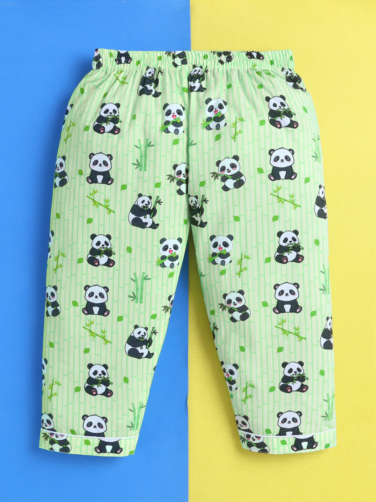 Panda & Bamboo Print Pure Cotton Full Sleeves Nightsuit