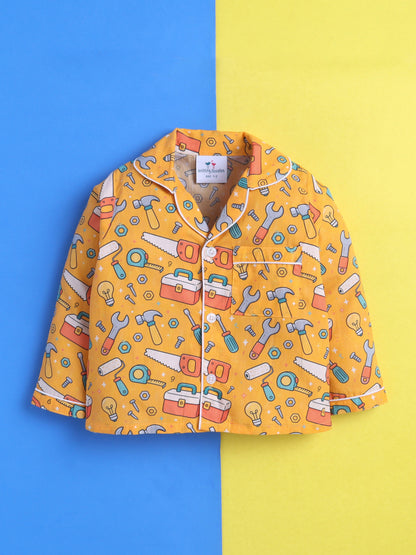 Tools & Workshop Print Pure Cotton Full Sleeves Nightsuit