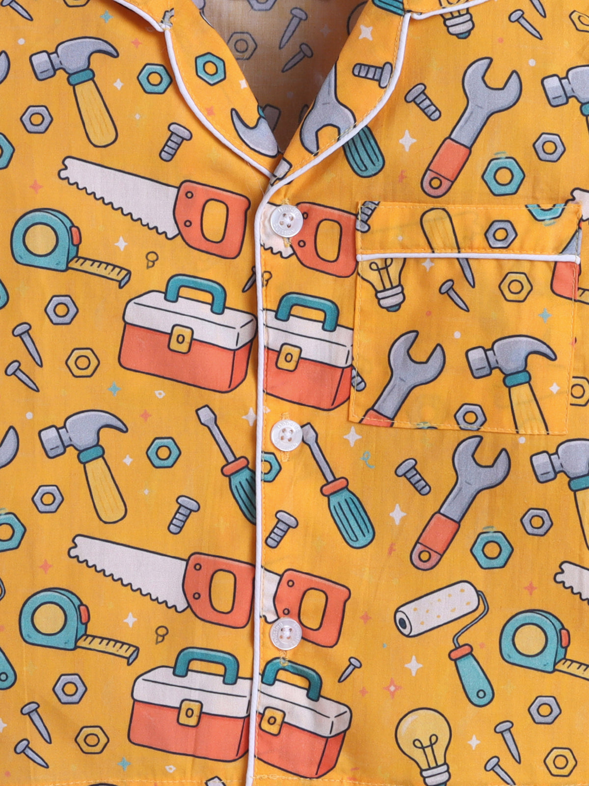 Tools & Workshop Print Pure Cotton Full Sleeves Nightsuit
