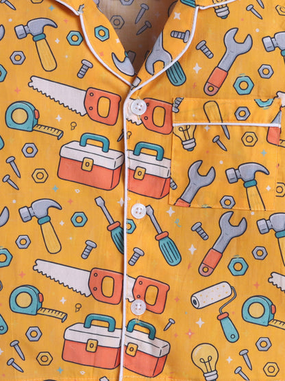 Tools & Workshop Print Pure Cotton Full Sleeves Nightsuit