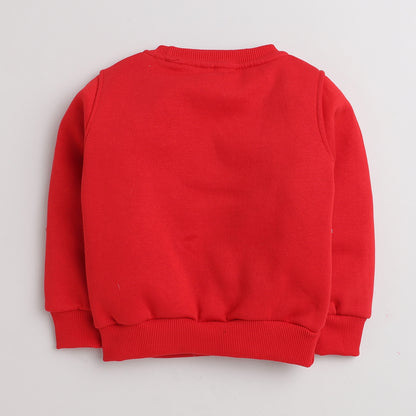 Rudolf Sweatshirt With Fleece Lining- Red