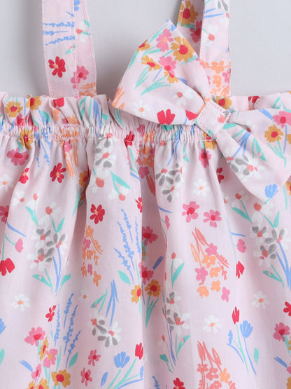 Floral Print Coord set with and Pleated Pants- Pink