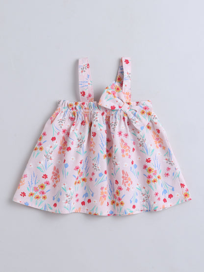 Floral Print Coord set with and Pleated Pants- Pink