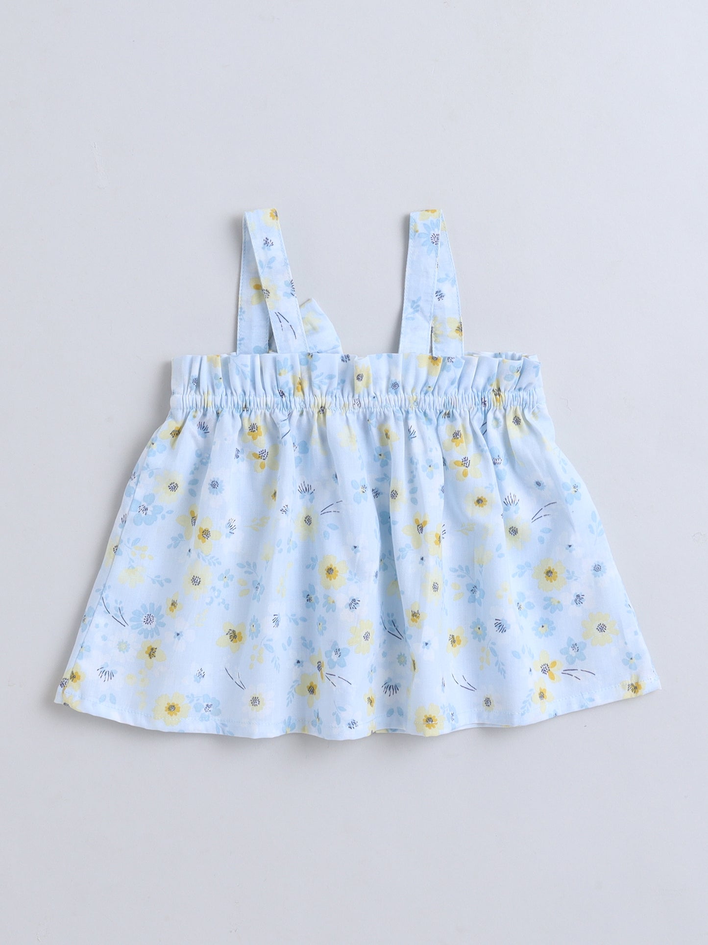 Floral Print Coord set with and Pleated Pants- Blue