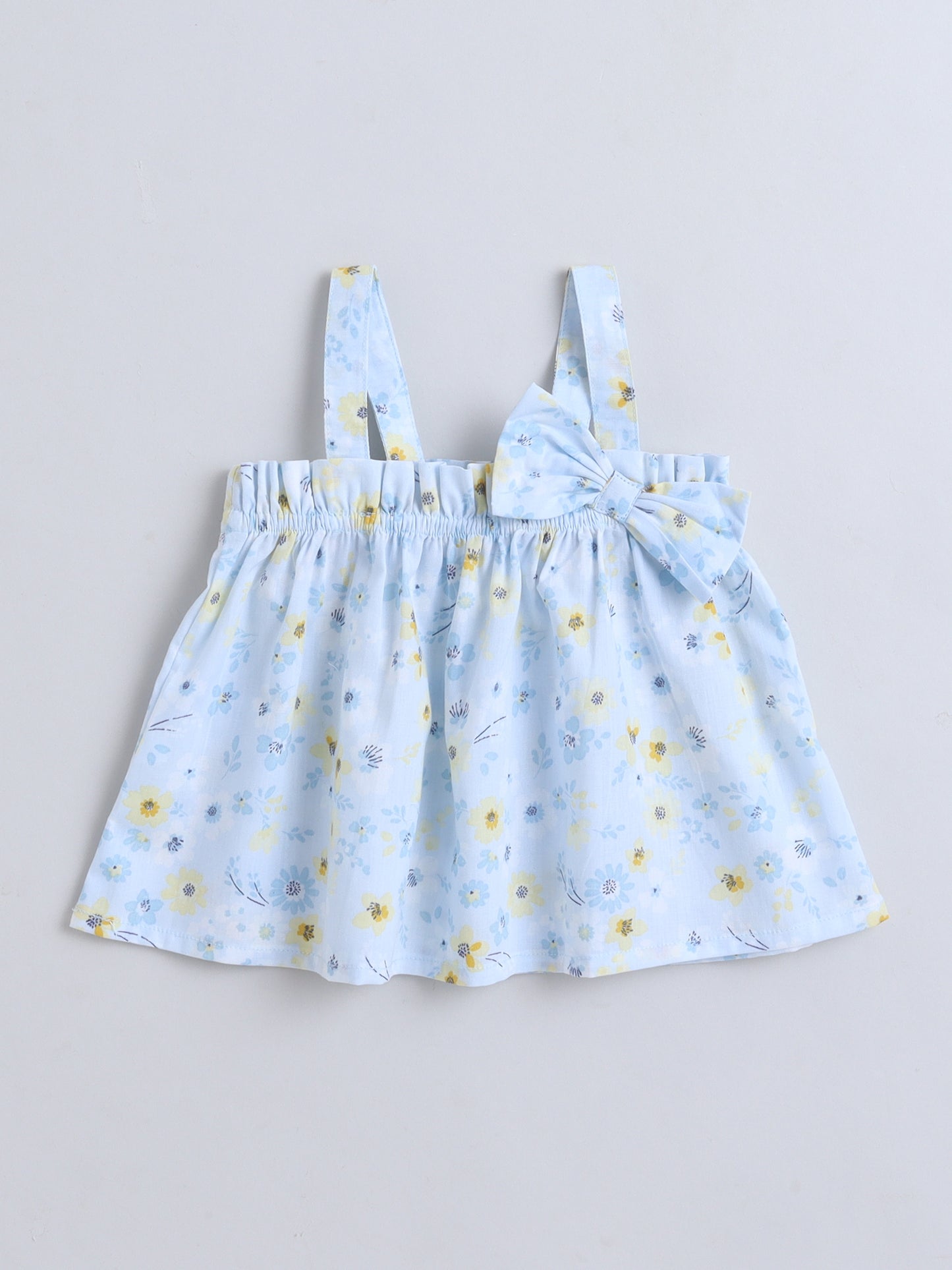 Floral Print Coord set with and Pleated Pants- Blue