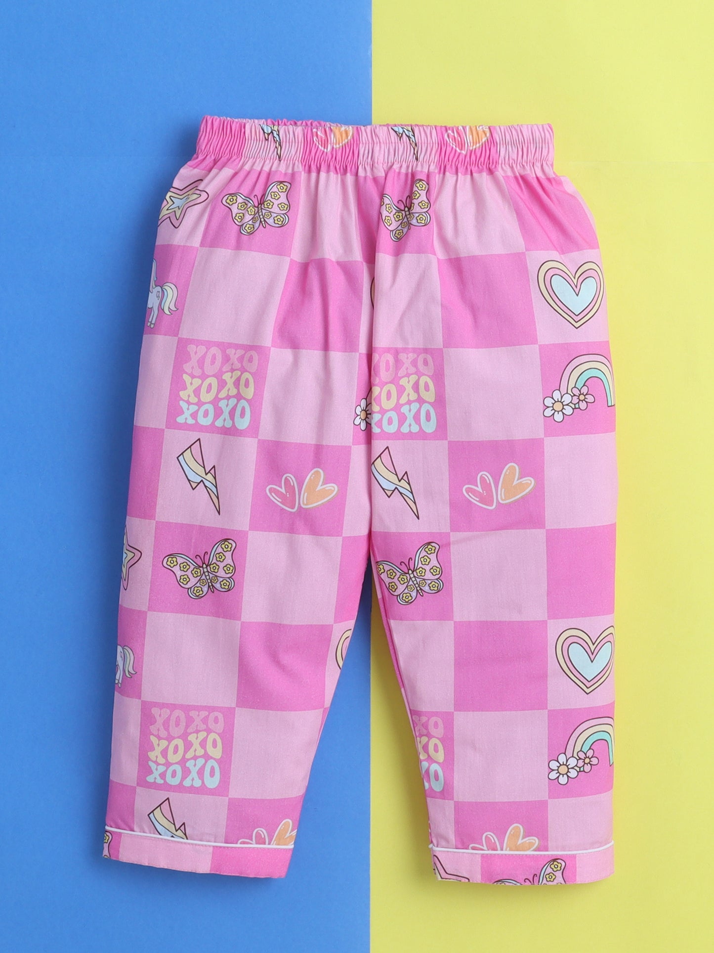 Unicorn Print Print Night Suit- Pink