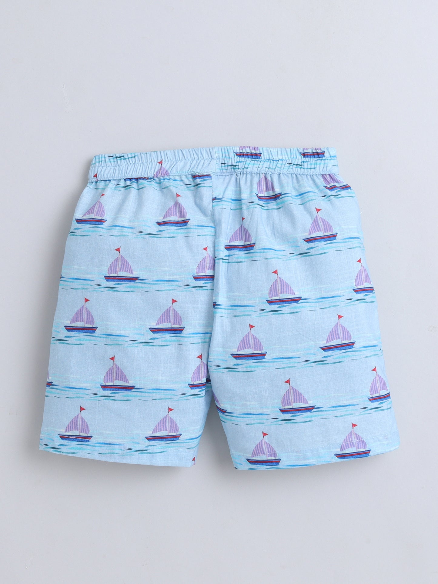 Sailboat Print Cotton Slub Co-ord Set