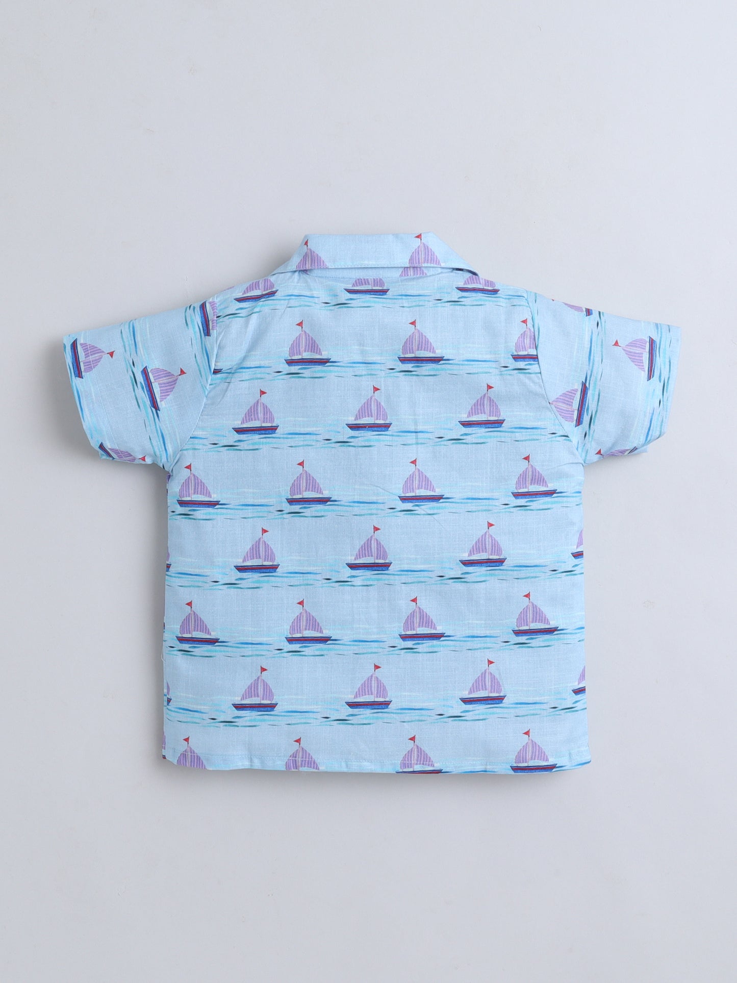 Sailboat Print Cotton Slub Co-ord Set