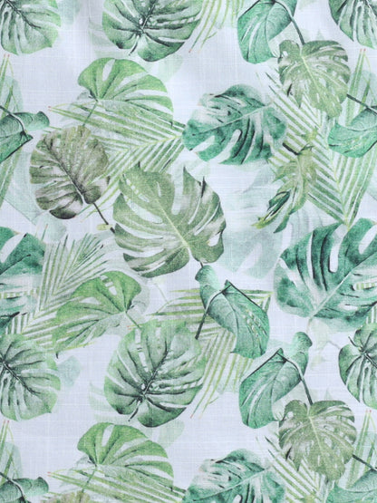 Tropical Leaves Cotton Slub Co-ord Set – Green