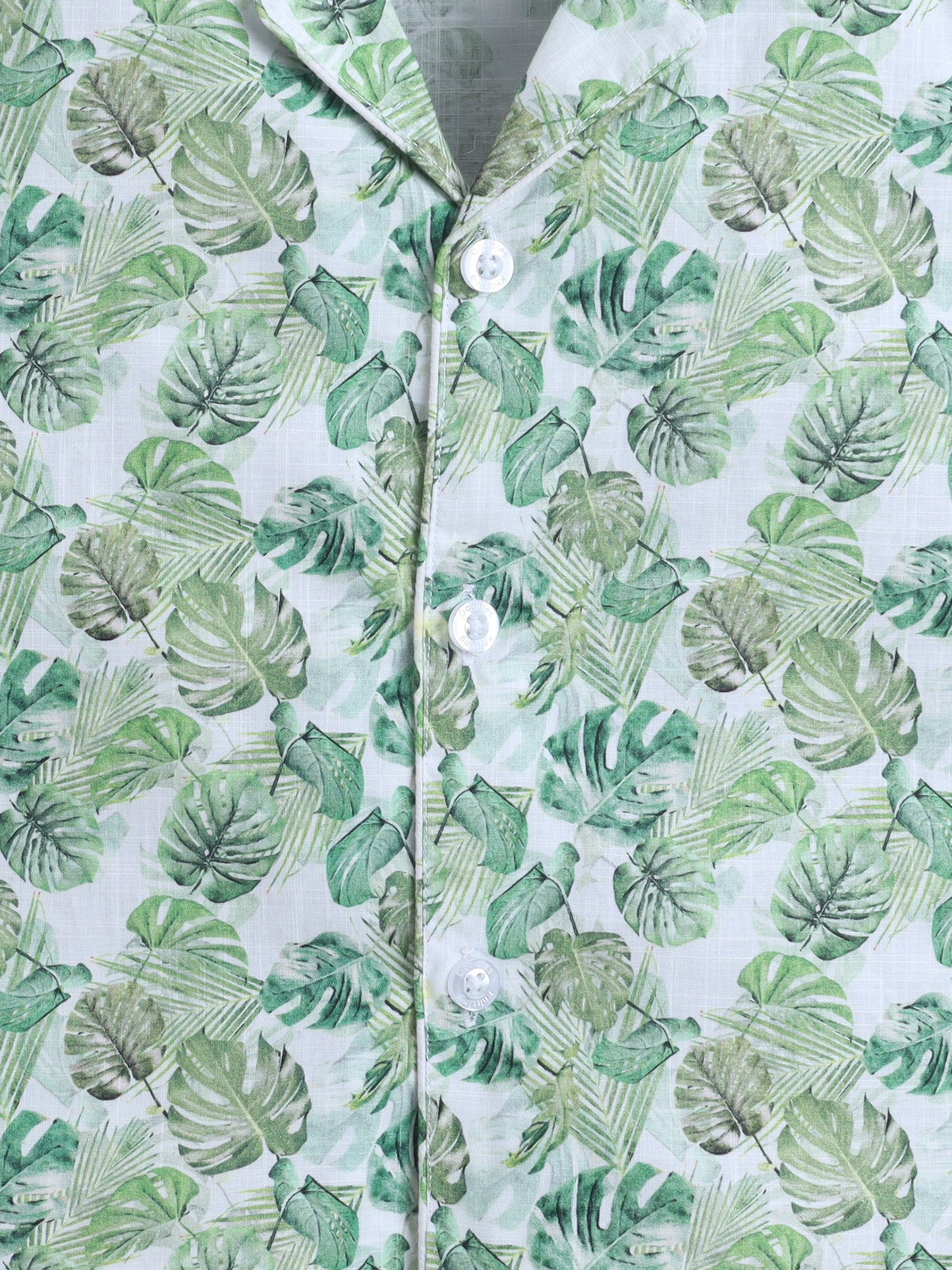 Tropical Leaves Cotton Slub Co-ord Set – Green