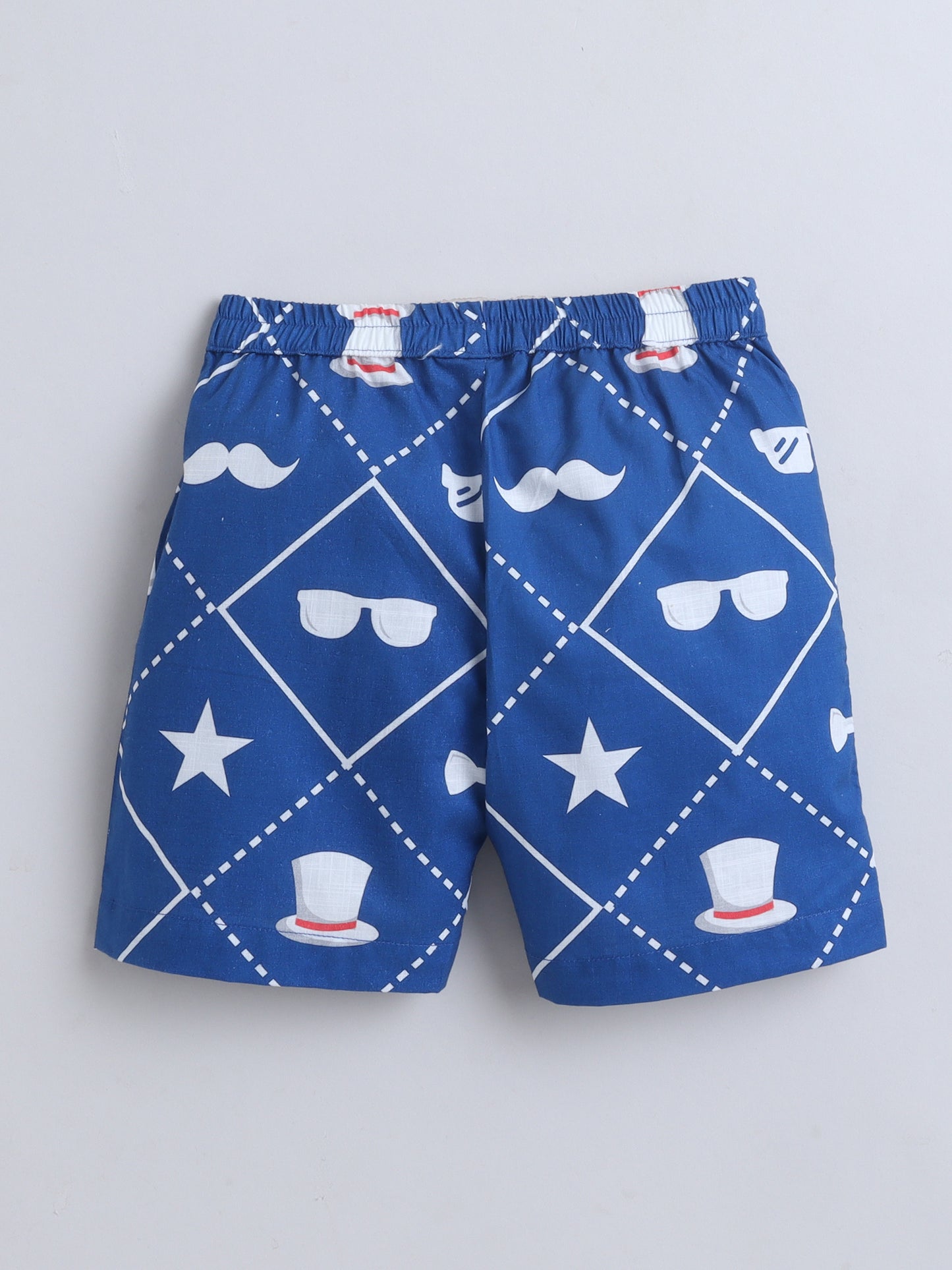 Blue Retro Print Cotton Slub Co-ord Set