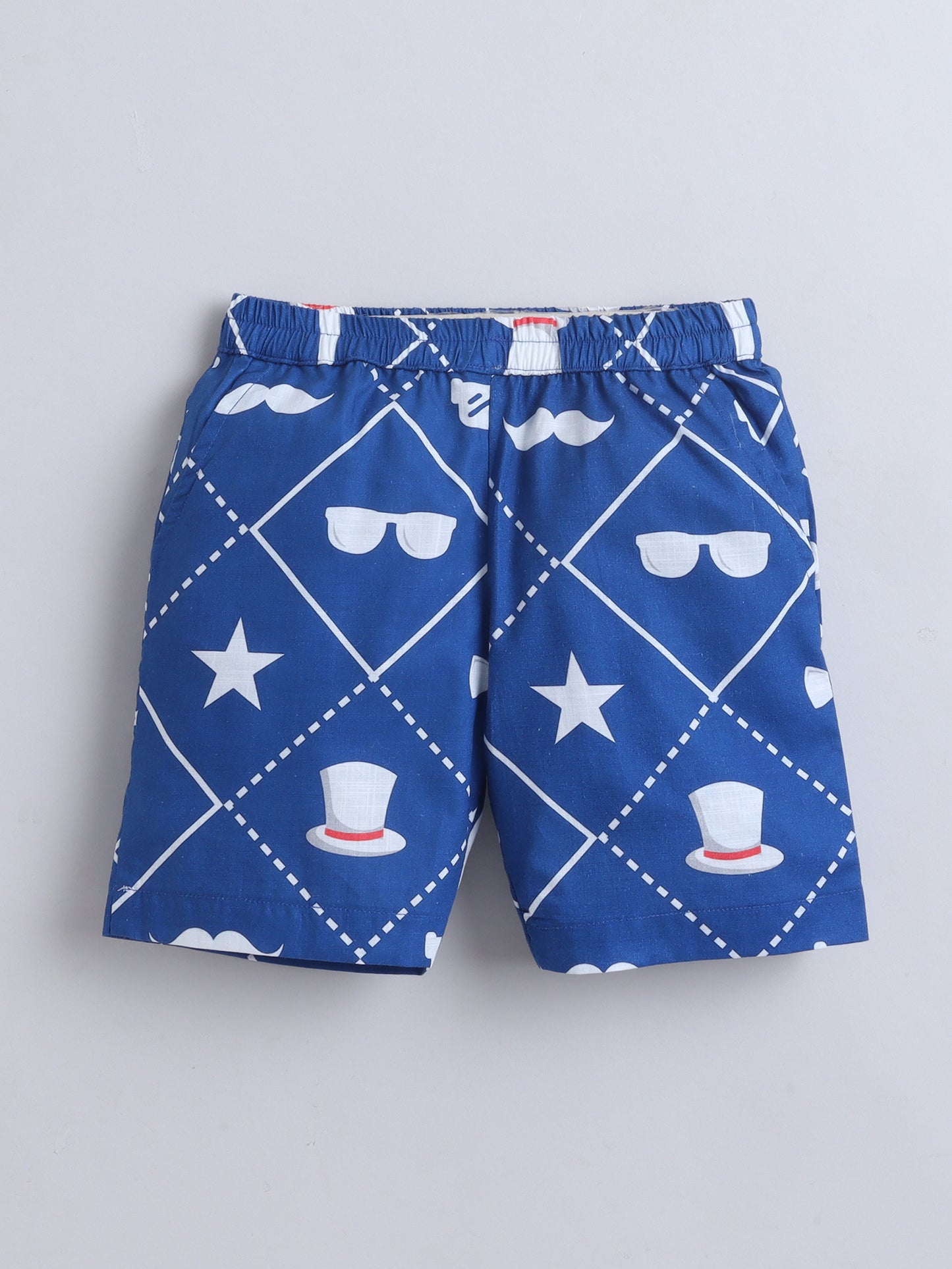 Blue Retro Print Cotton Slub Co-ord Set