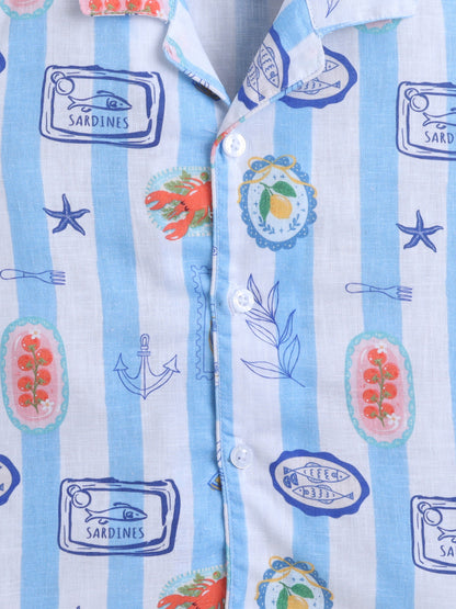 Coastal Stripes Cotton Slub Co-ord Set