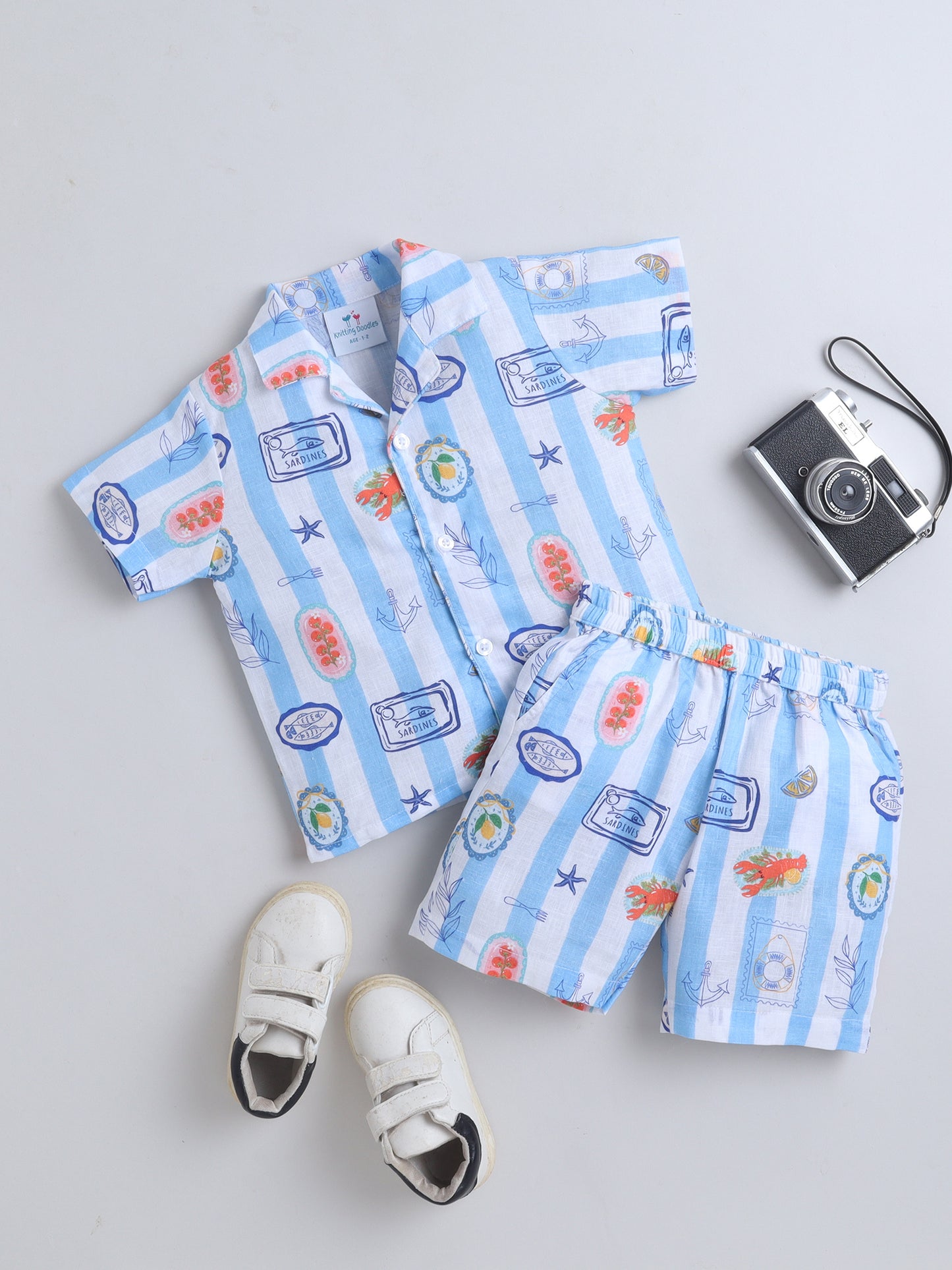 Coastal Stripes Cotton Slub Co-ord Set