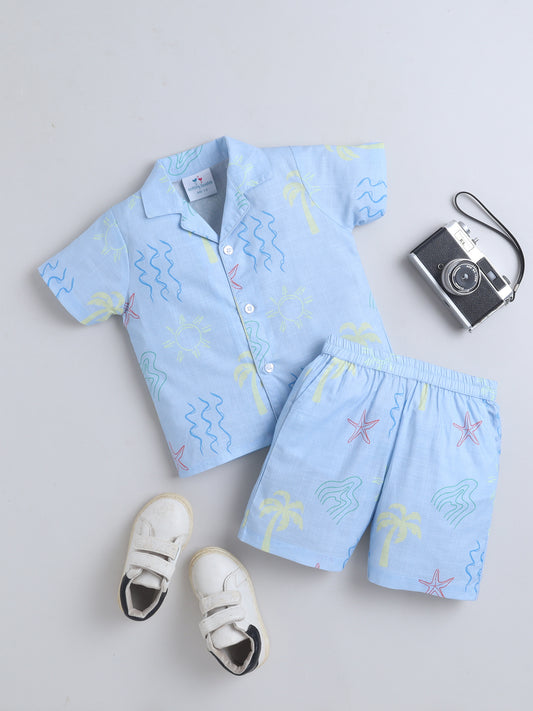 Beach Vibes Cotton Slub Co-ord Set