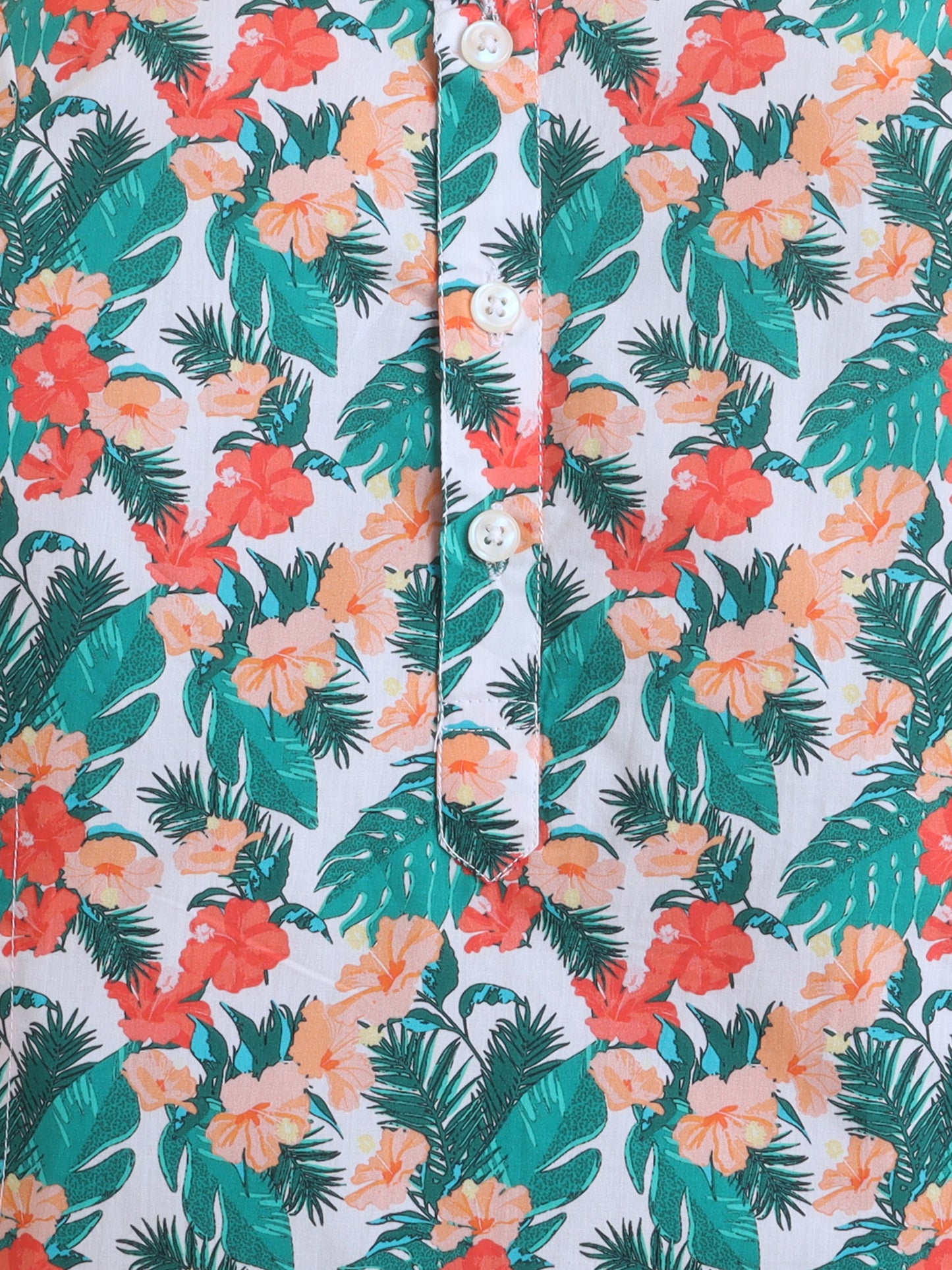 Tropical Floral Cotton Poplin Kurta Pyjama Set