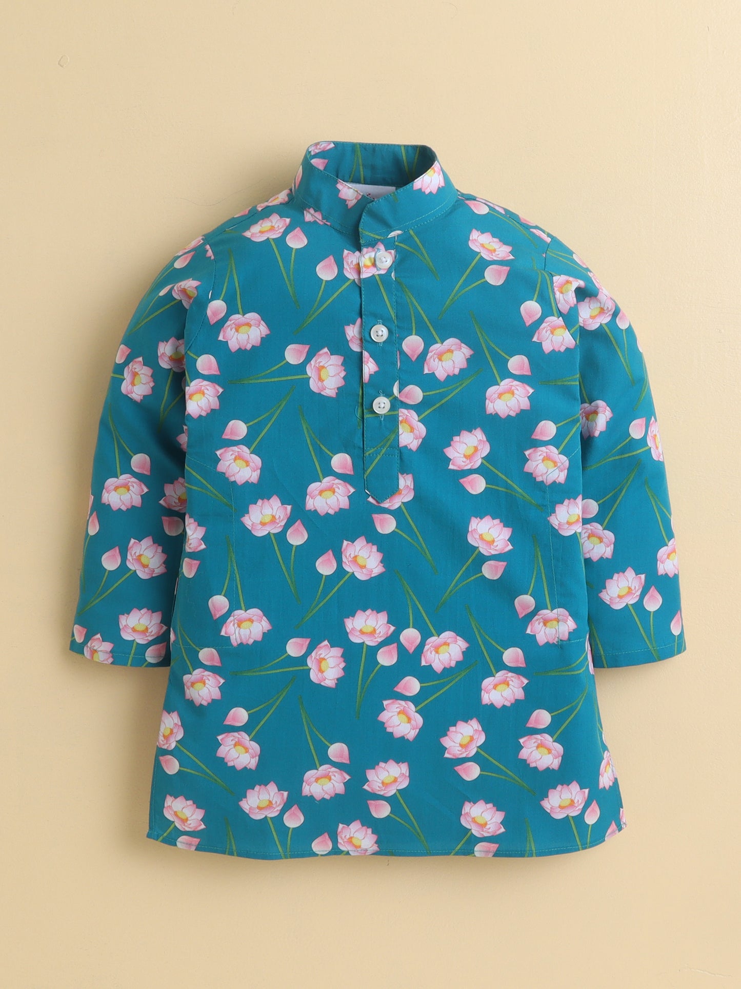 Lotus Cotton Poplin Kurta Pyjama Set