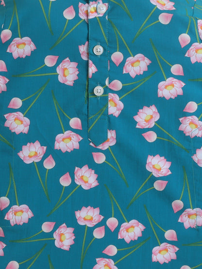 Lotus Cotton Poplin Kurta Pyjama Set