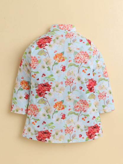 5️⃣ Vintage Garden Floral Kurta Pyjama Set