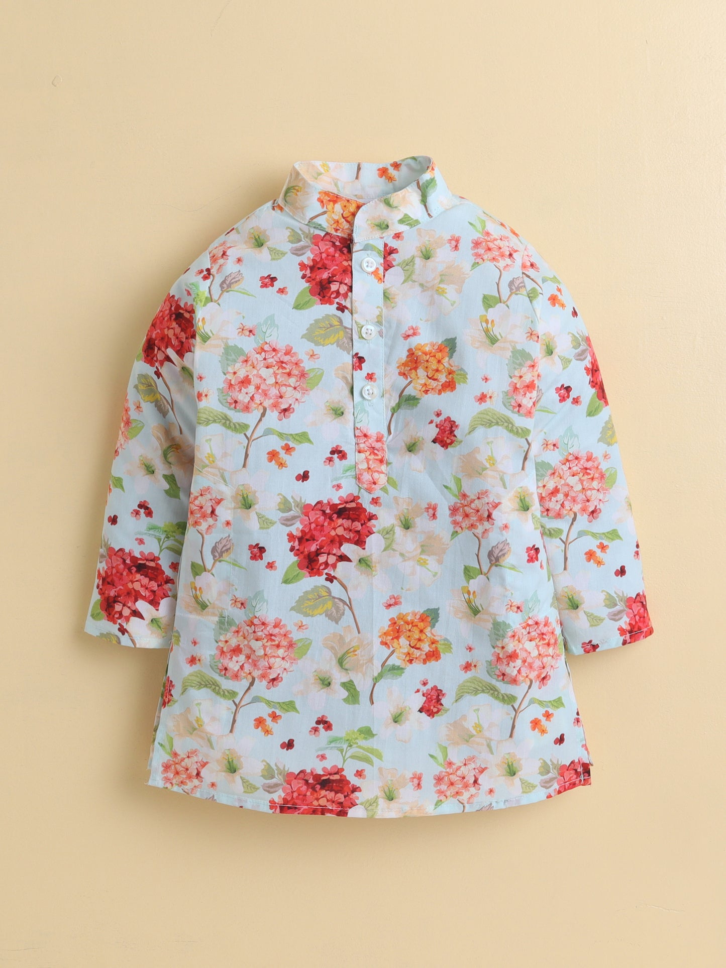 5️⃣ Vintage Garden Floral Kurta Pyjama Set