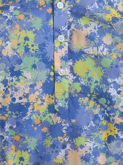 Abstract Splash Kurta Pyjama Set Blue