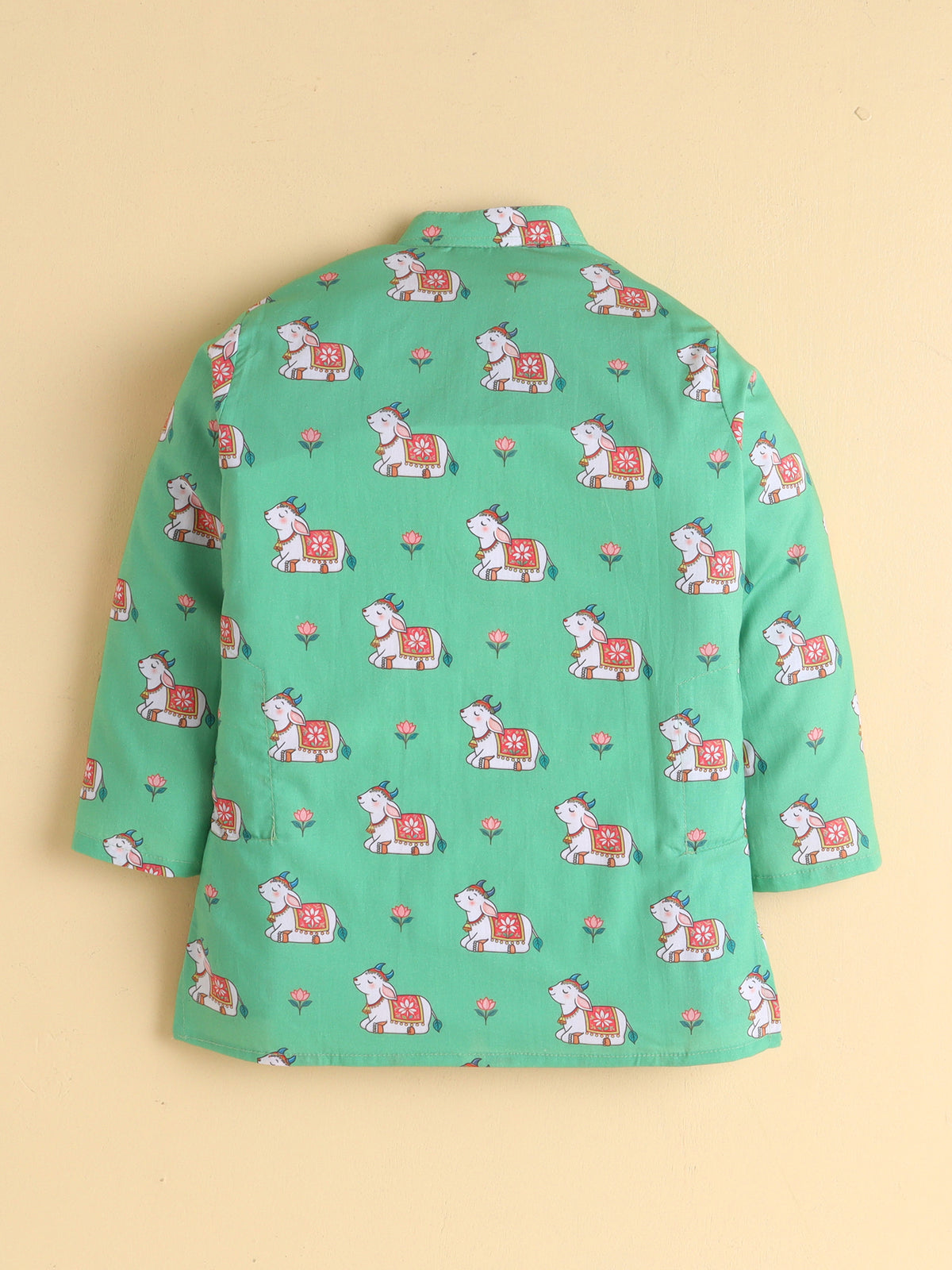 Mint Meadow Cow Kurta Pyjama Set