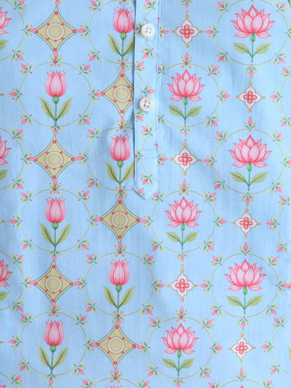 Blue Lotus Kurta Pyjama Set