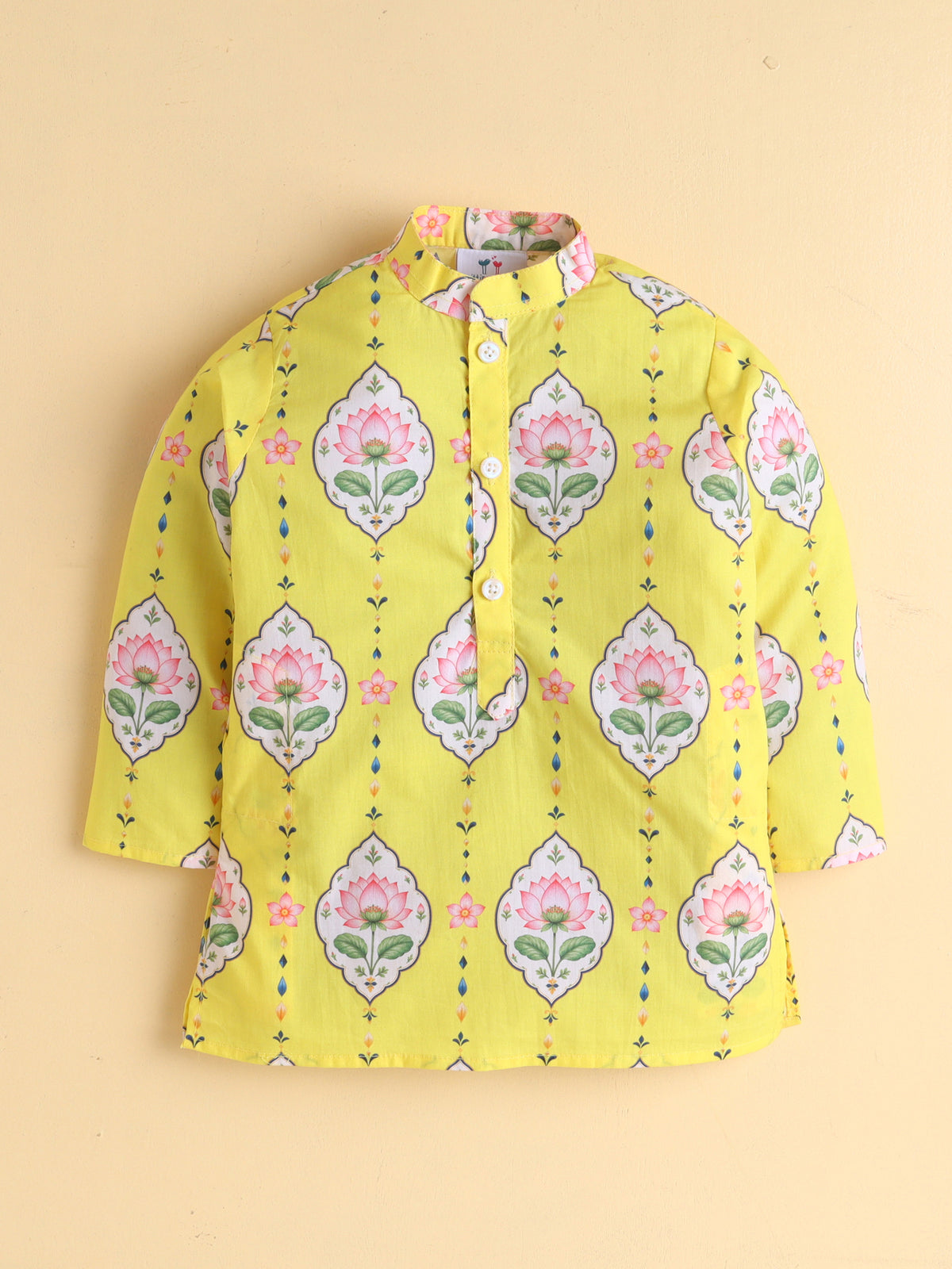 Yellow Lotus Kurta Pyjama Set