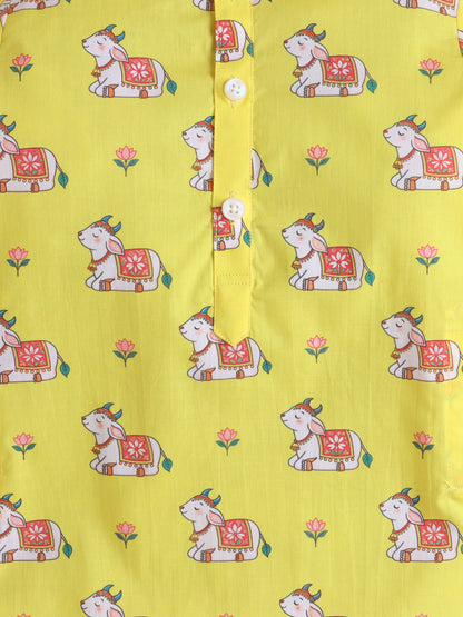 Sunshine Cow Kurta Pyjama Set