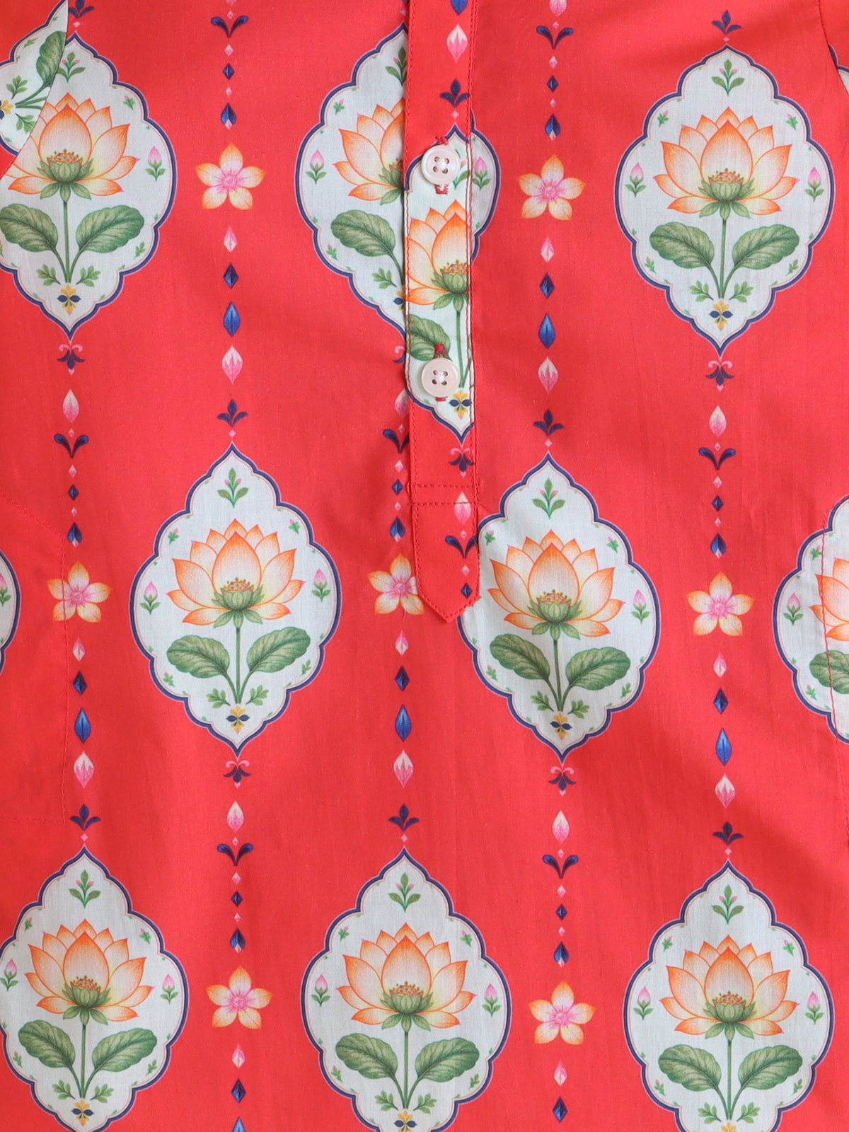 Red Lotus Kurta Pyjama Set