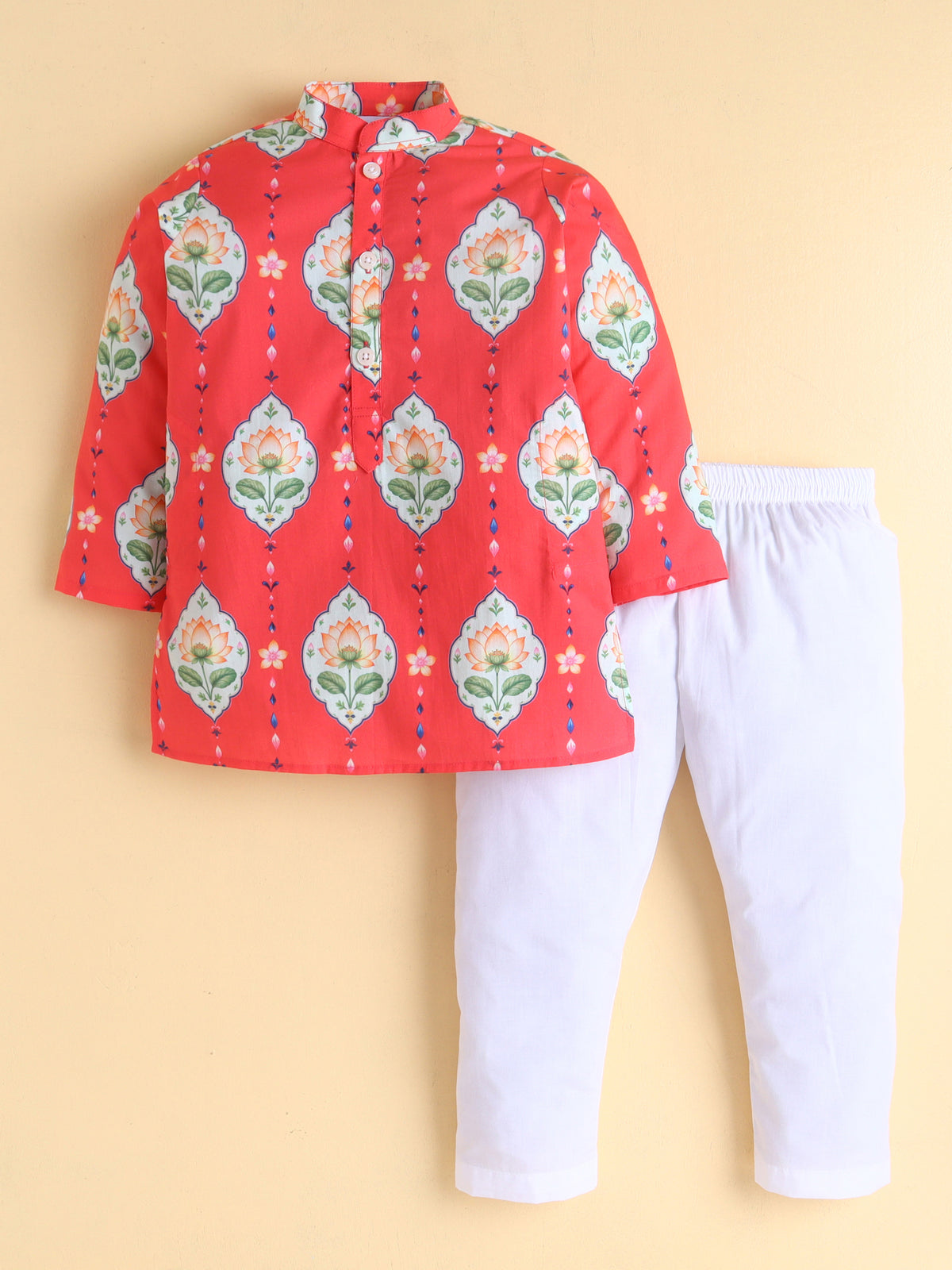 Red Lotus Kurta Pyjama Set