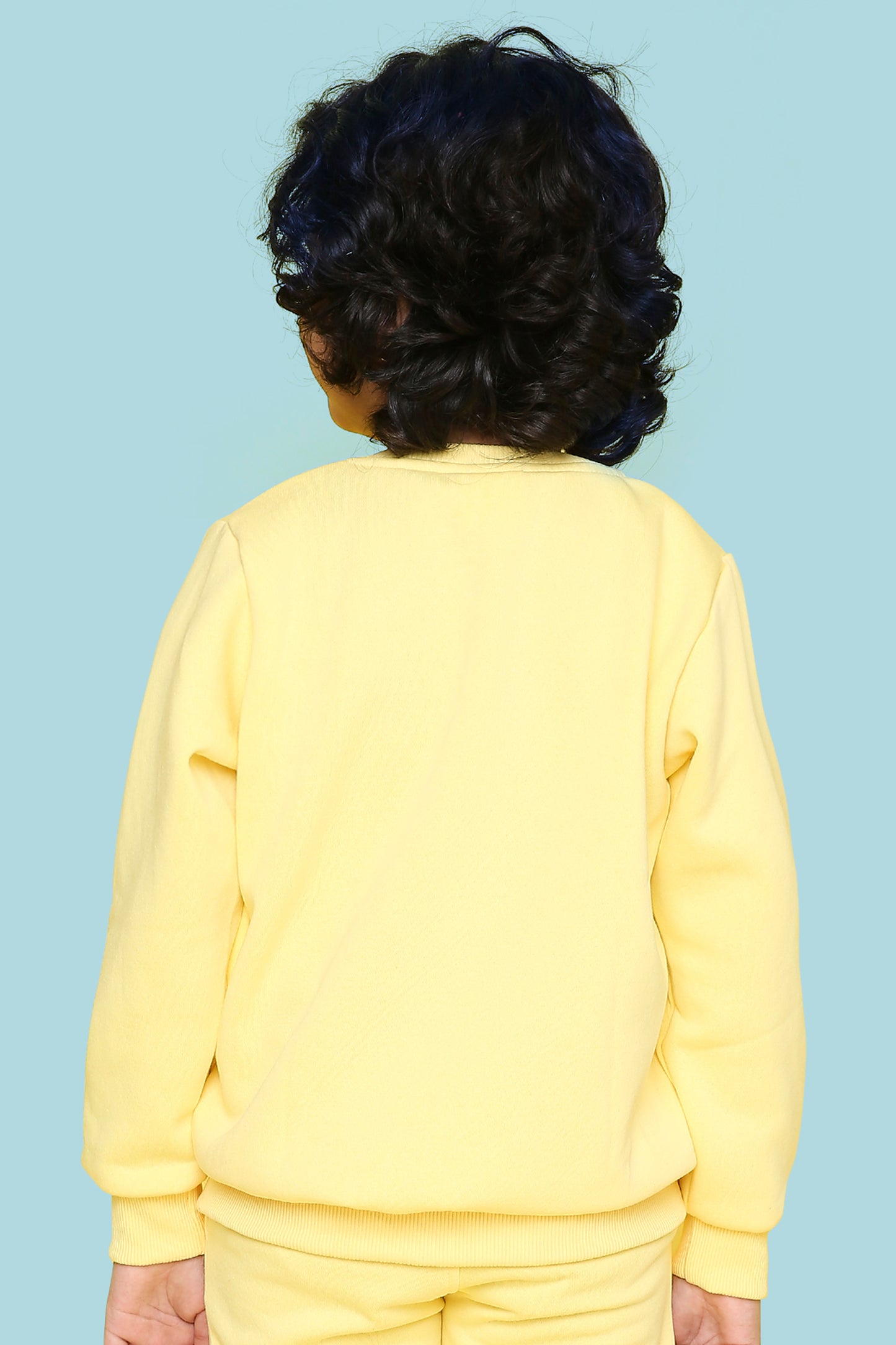 Knitting Doodles Kid's Jacket with Warm Fleece- Light Yellow