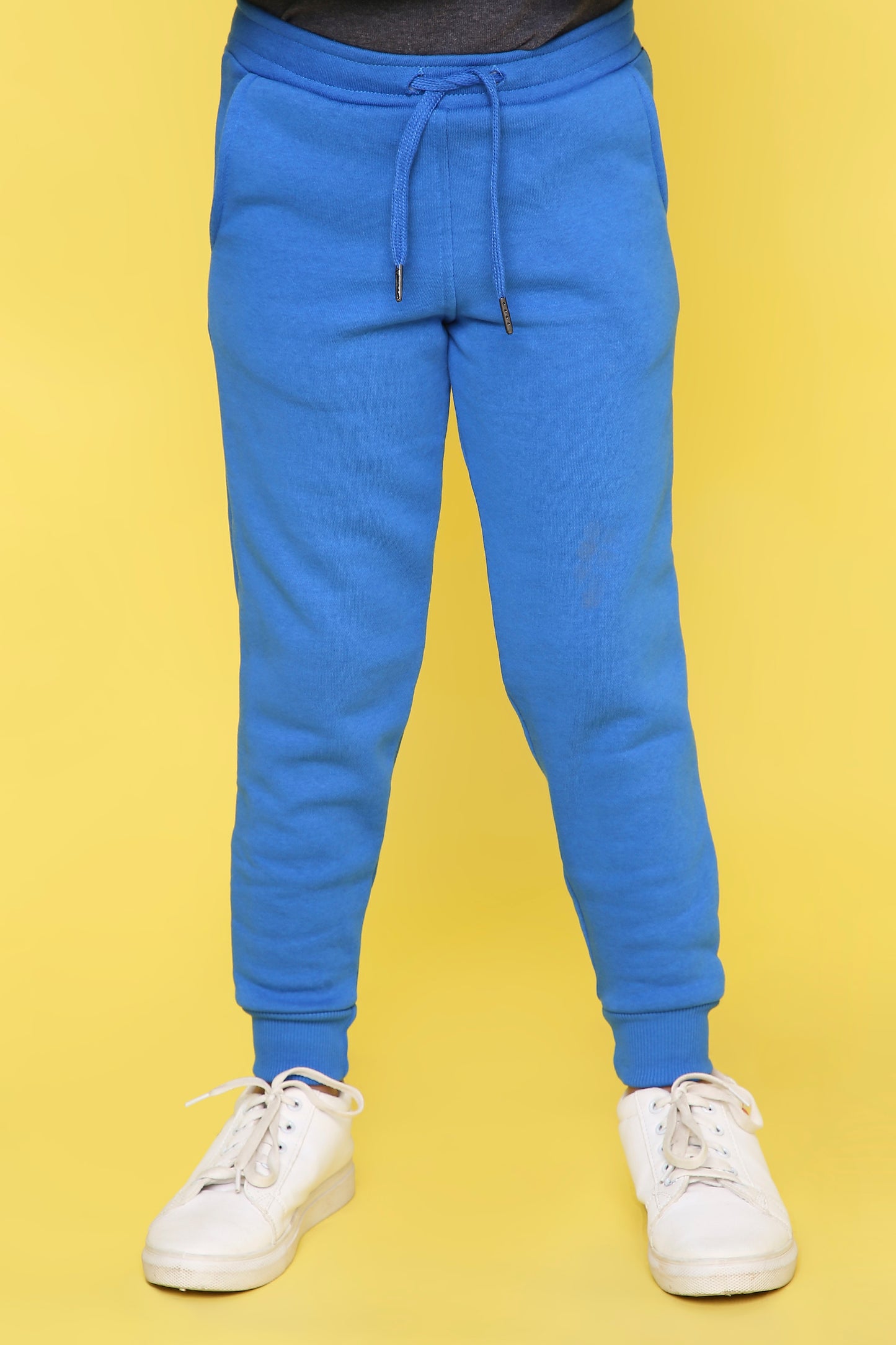 Knitting Doodles Kid's Trackpant with warm Fleece and Elasticated waist- Blue