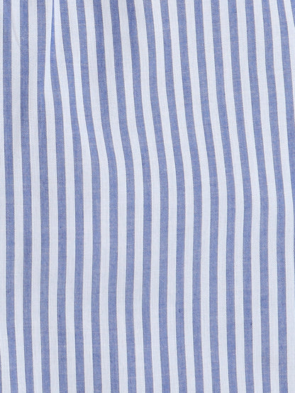 Blue and White Stripes Night Suit with cute Mama's Boy embroidery on the pocket
