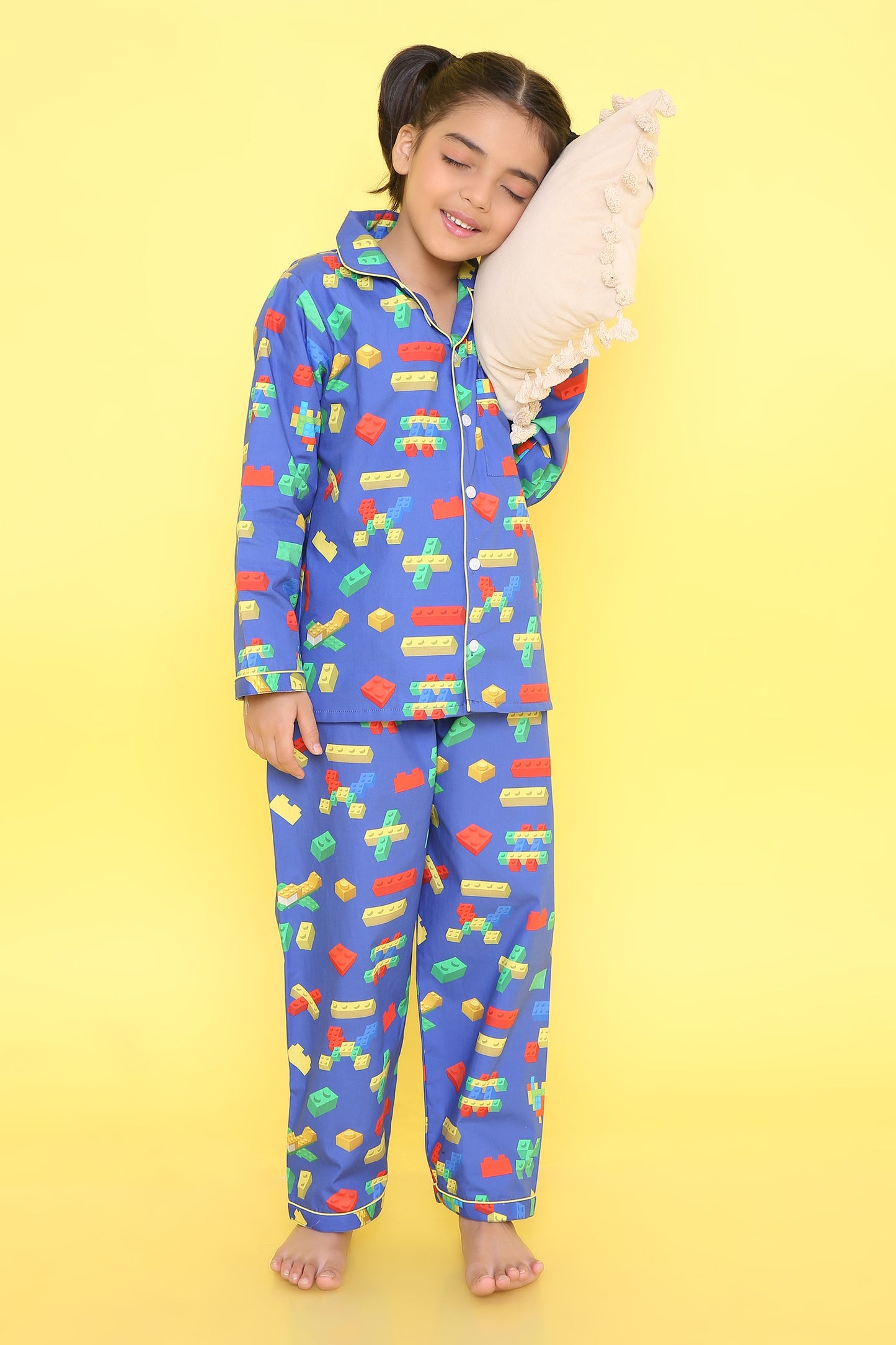 Lego Print Nightsuit- Blue