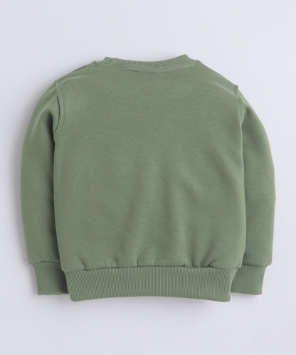Hero Sweatshirt with Fleece Lining- Olive