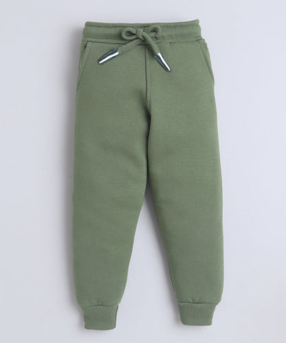 Trackpant with Fleece Lining and Elasticated waist- Olive