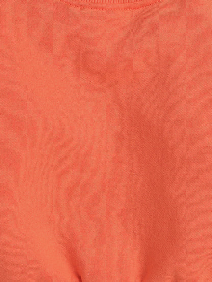Knitting Doodles Kid's Sweatshirt with Warm Fleece- Orange