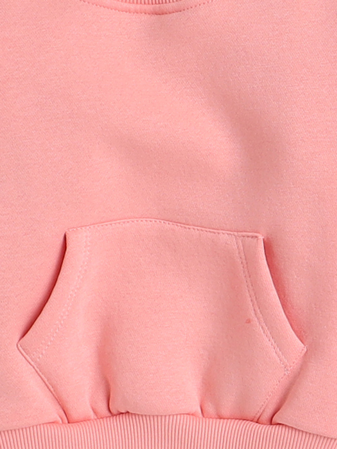 Knitting Doodles Kid's Sweatshirt with Warm Fleece and Pocket in front- Peach