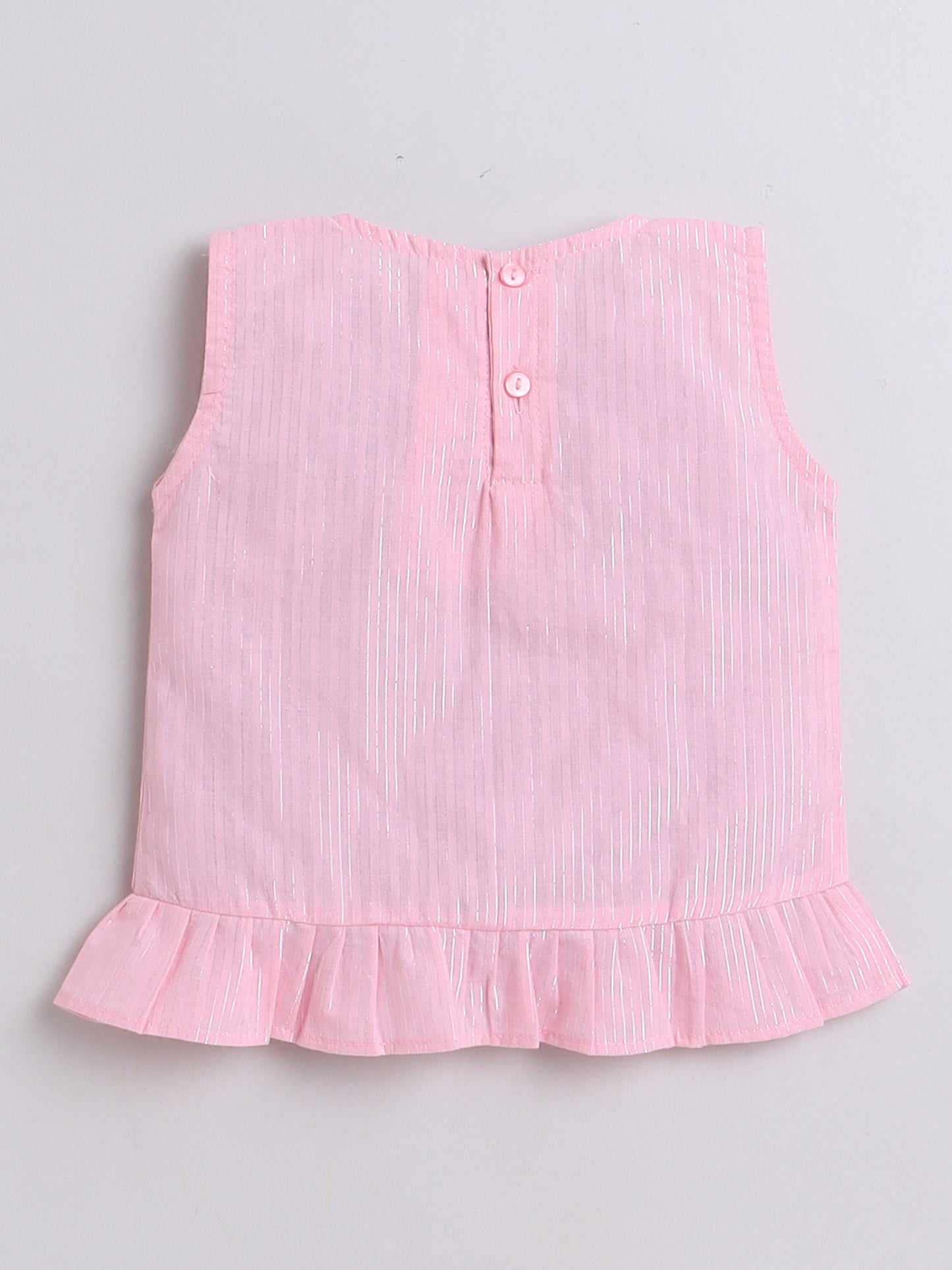 Pink Coord set with heart detailing on the Top and Pleated Pants