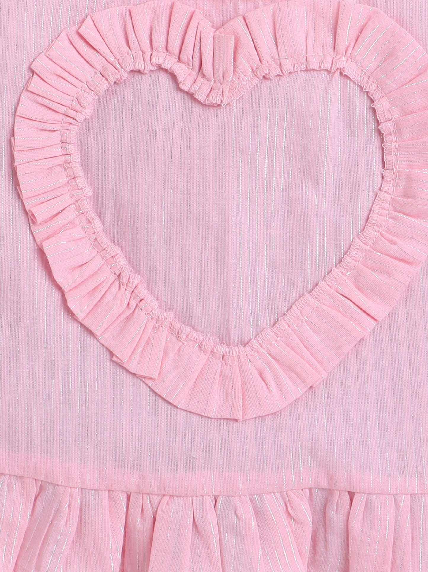 Pink Coord set with heart detailing on the Top and Pleated Pants