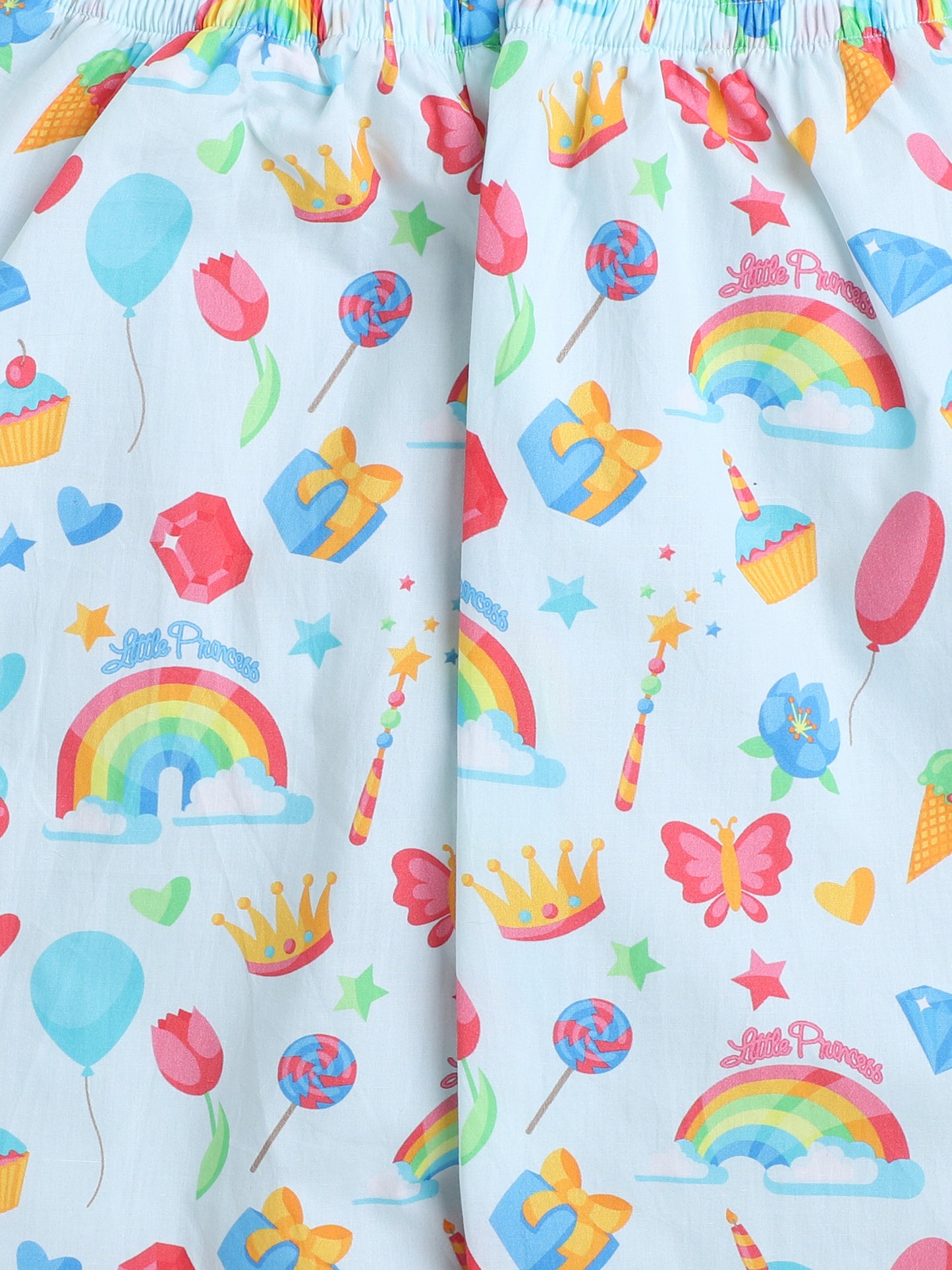 Princess Print T-shirt and Pyjama- Pink & Blue