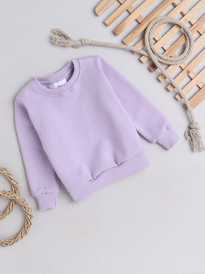 Knitting Doodles Kid's Sweatshirt with Warm Fleece- Purple