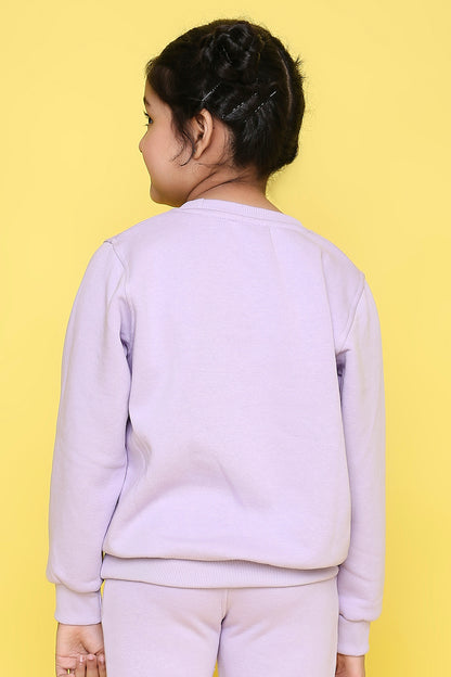 Knitting Doodles Kid's Sweatshirt with Warm Fleece- Purple