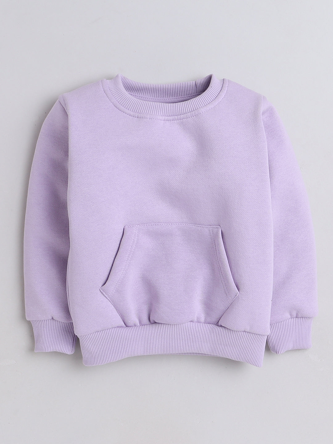 Knitting Doodles Kid's Sweatshirt with Warm Fleece and Pocket in front- Purple