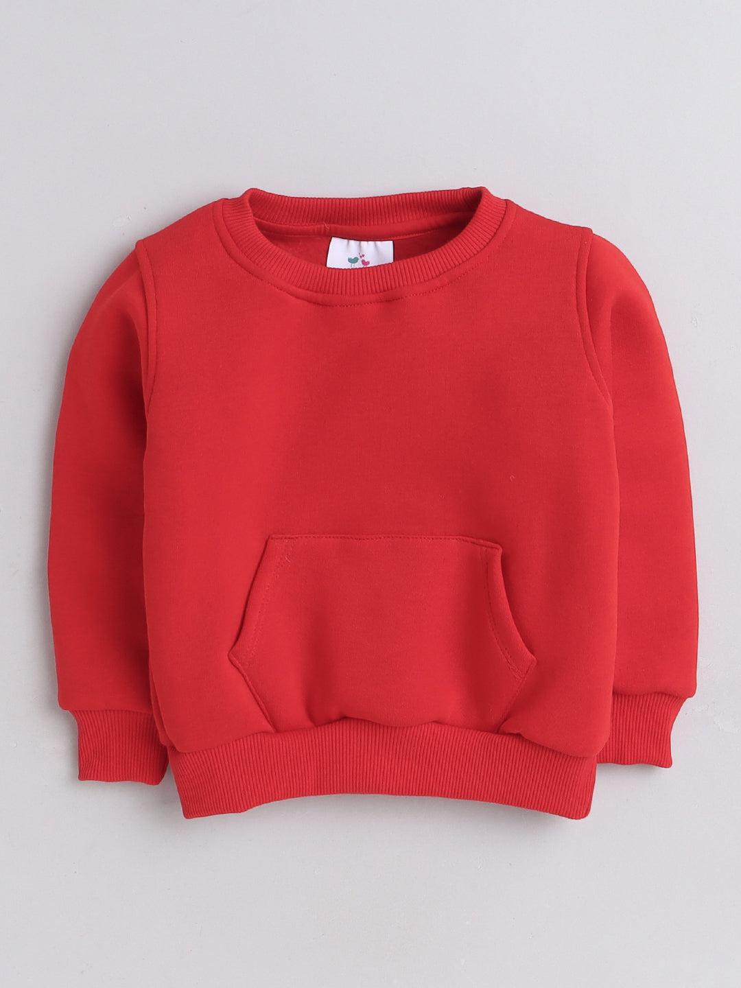 Knitting Doodles Kid's Sweatshirt with Warm Fleece and Pocket in front- Red