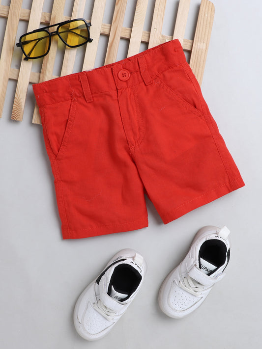 Boys' Shorts with Adjustable Waist- Red