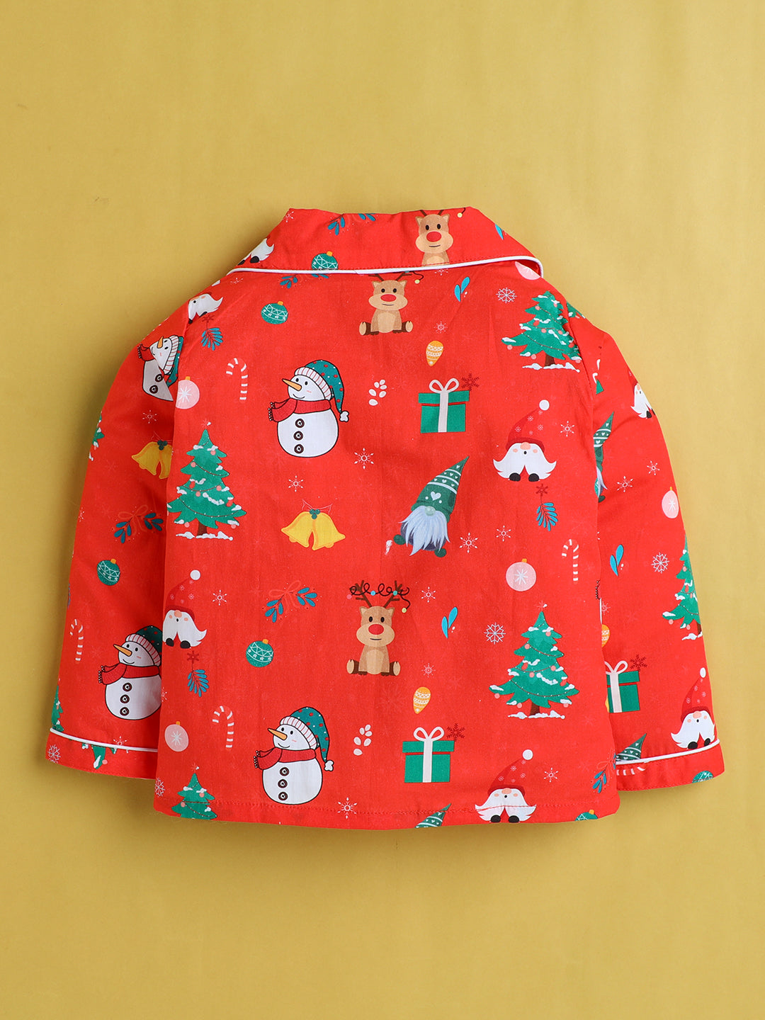 Christmas Print Nightsuit- Red